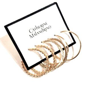 Catherine Malandrino Chic Open Hoop Crystal Earrings - Set of 3 Women's Jewelry